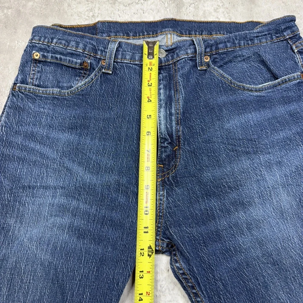 Levis 505 Light Wash Blue Denim Mens Jeans 36x32 Straight Fit Cowboy Stretch